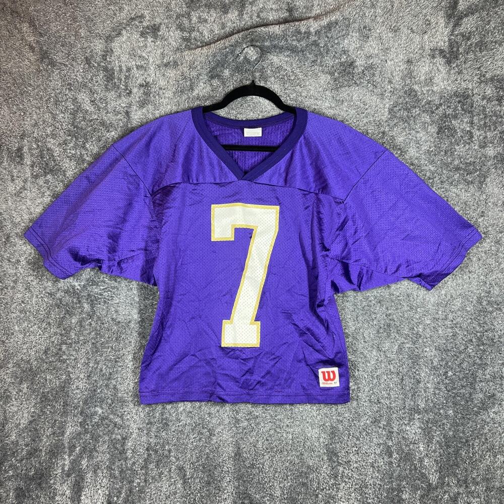 Vintage Wilson Football Jersey Mens Medium Purple Mesh Number 7 Made USA